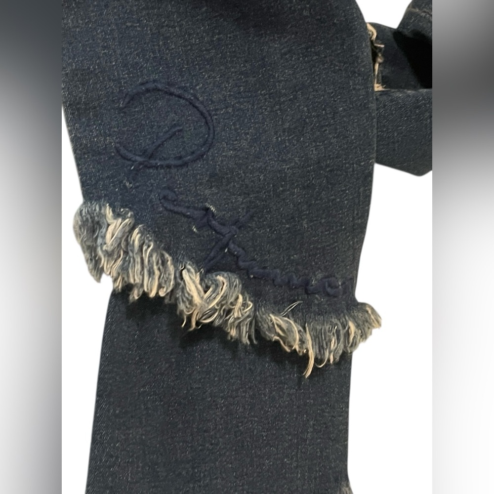 Lanca Perfume Diana Jeans 36 Distressed US 4 Raw Frayed Hem Skinny Stretch Denim - Picture 7 of 12